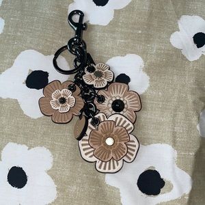 Coach Tea Rose Keychain/ Bag Charm